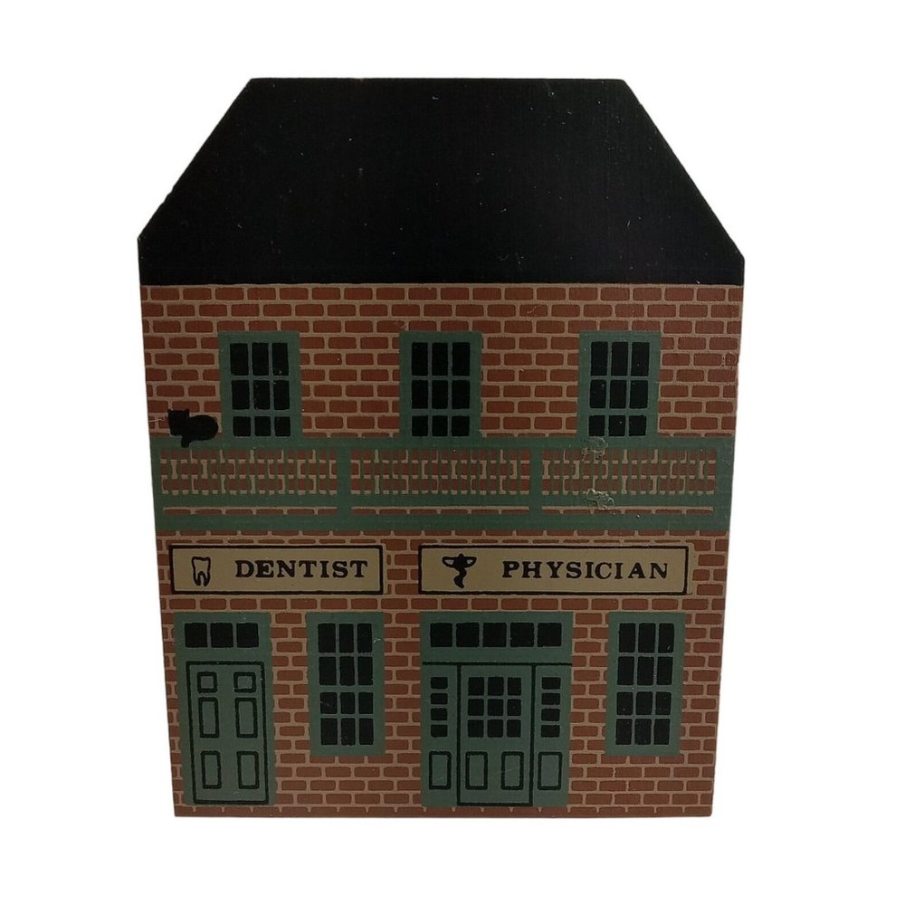 Cat's Meow Village Dentist Physician Wood Shelf Sitter Building Series V